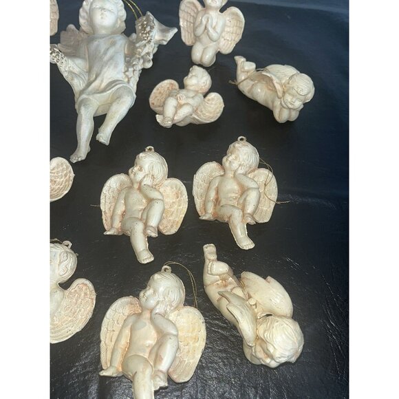 Lot 16 CHERUB Angels Ornament Hollow Plastic Mold Victorian Style Christmas Tree - Picture 10 of 13